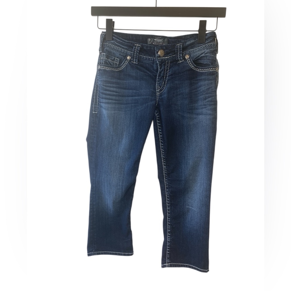 Silver Jeans Dark Blue Denim Capris